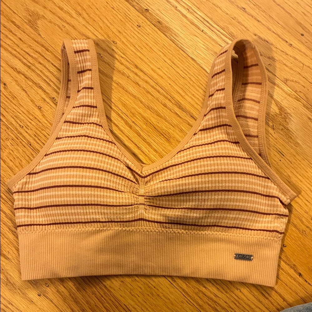 Striped Tan crop top/bralette